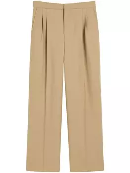 AMI Paris шерстяные брюки со складками, нейтральный цвет