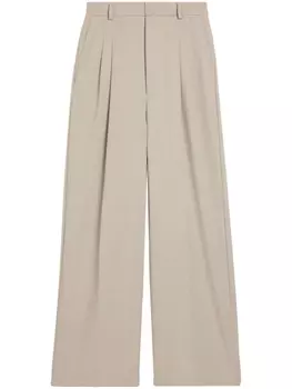 AMI Paris широкие брюки из вирджинской шерсти, нейтральный цвет