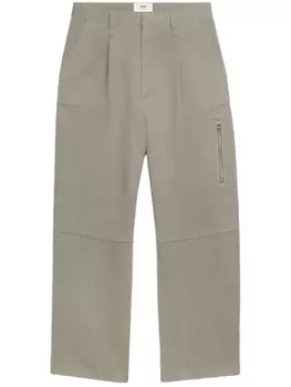 AMI Paris широкие брюки из вирджинской шерсти, серый