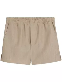 AMI Paris шорты из зернистой кожи, коричневый