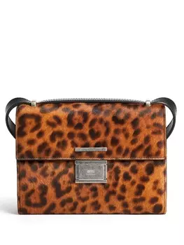 AMI Paris small Dj-vu crossbody bag, коричневый