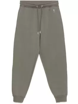 AMI Paris спортивные брюки с монограммой Ami-de-Coeur, зеленый