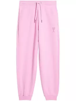 AMI Paris спортивные брюки с вышитым логотипом, розовый