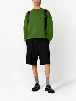 AMI Paris спортивные шорты с монограммой Ami de Coeur, черный