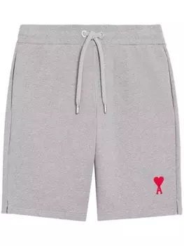 AMI Paris спортивные шорты с вышитым логотипом, серый
