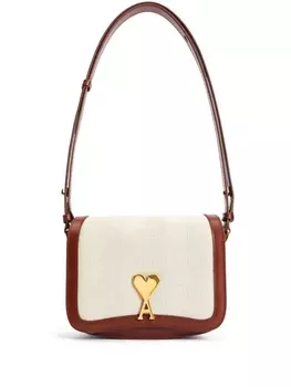 AMI Paris сумка на плечо с логотипом, коричневый