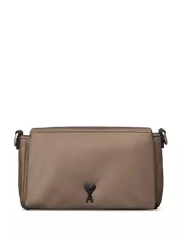 AMI Paris сумка на плечо с монограммой Ami de Coeur, коричневый