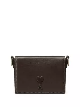 AMI Paris сумка с монограммой Ami de Coeur, коричневый