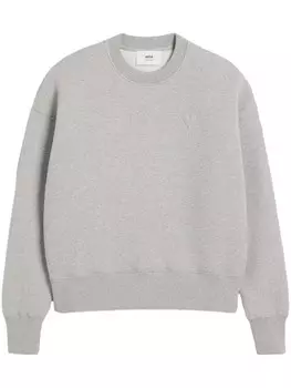 AMI Paris толстовка с монограммой Ami de Coeur, серый