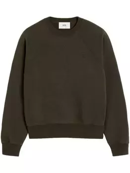 AMI Paris толстовка с монограммой Ami de Coeur, коричневый