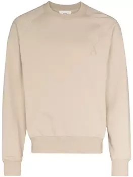 AMI Paris толстовка с монограммой Ami de Coeur, нейтральный цвет