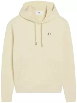 AMI Paris толстовка с вышитым логотипом, нейтральный цвет