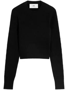 AMI Paris топ Ami de Coeur из хлопковой смеси, черный