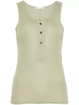 AMI Paris топ без рукавов с U-образным вырезом, зеленый