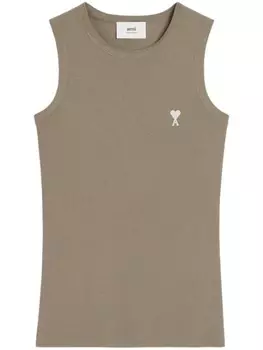 AMI Paris топ с монограммой Ami de Coeur, зеленый