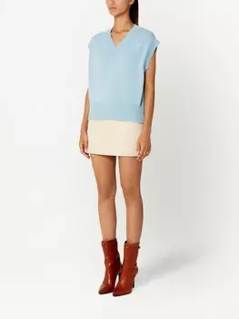 AMI Paris топ с V-образным вырезом и монограммой Ami de Coeur, синий