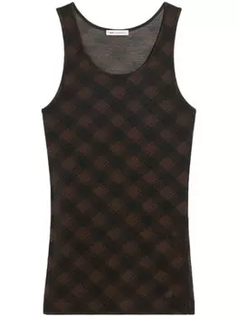 AMI Paris топ с вышитым логотипом, коричневый