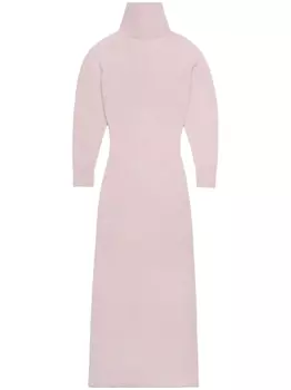 AMI Paris трикотажное платье макси с нашивками, розовый