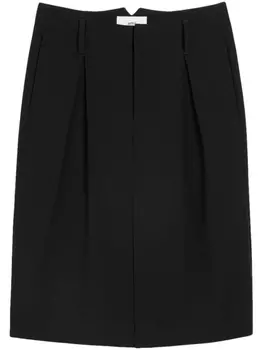AMI Paris юбка миди с завышенной талией, черный