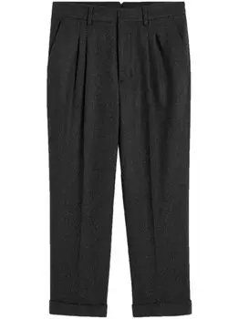 AMI Paris укороченные брюки Carrot из шерсти, серый