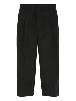 AMI Paris укороченные брюки со складками, черный