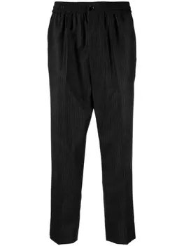 AMI Paris укороченные шерстяные брюки в тонкую полоску, серый