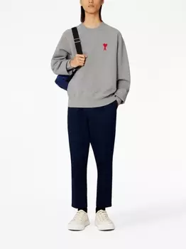 AMI Paris укороченные зауженные брюки, синий