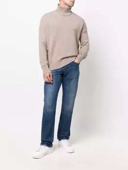 AMI Paris узкие джинсы средней посадки, синий