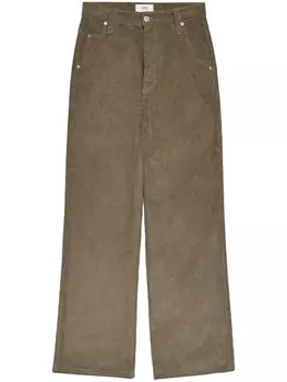 AMI Paris вельветовые брюки прямого кроя, коричневый