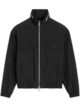 AMI Paris ветровка на молнии с логотипом, черный