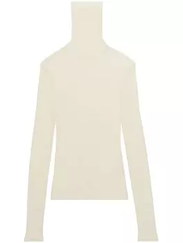 AMI Paris водолазка в рубчик, нейтральный цвет