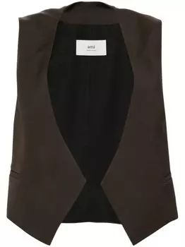 AMI Paris жилет на пуговице, коричневый