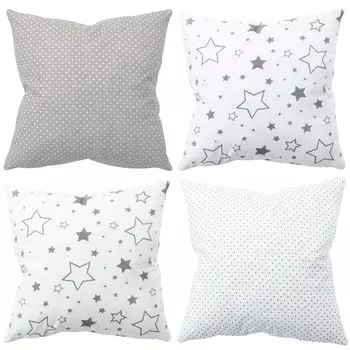 Амилианский набор из 4 предметов размером 50х50 см и 20х20 дюймов; Декоративная подушка, декоративная подушка с наполнителем-наволочкой; Диван-подушка для украшения детской гостиной Amilian, серый