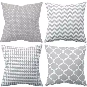 Амилианский набор из 4 предметов размером 50х50 см и 20х20 дюймов; Декоративная подушка, декоративная подушка с наполнением наволочкой; Диванная подушка для украшения детской гостиной Amilian, серый
