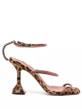 Amina Muaddi босоножки Gilda с ремешками, коричневый