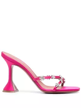 Amina Muaddi босоножки Lily с кристаллами, розовый
