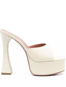 Amina Muaddi мюли Dalida 140 на платформе, нейтральный цвет