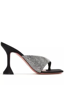 Amina Muaddi мюли Shona 95 с кристаллами, черный