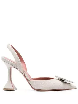 Amina Muaddi туфли Begum 95, нейтральный цвет