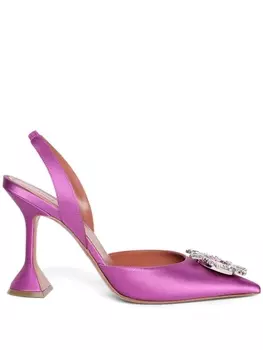 Amina Muaddi туфли Begum Sling 95, коричневый