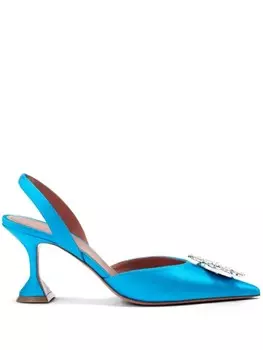 Amina Muaddi туфли-лодочки Begum 80 мм с открытой пяткой, синий