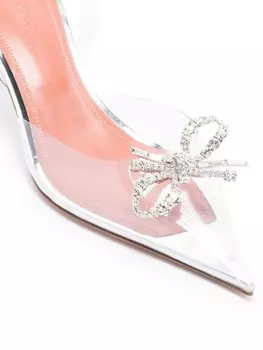 Amina Muaddi туфли Rosie 60 с ремешком на пятке, серый