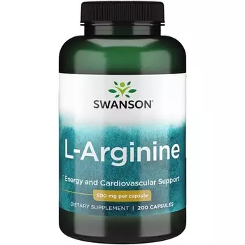 Аминокислота L-аргинин 500 мг 200 капсул, Swanson