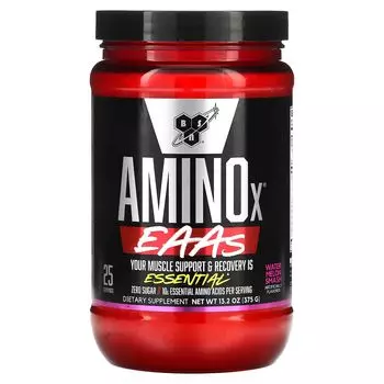 AminoX, Незаменимые аминокислоты, поддержка и восстановление мышц, арбузный сок, 13,2 унции (375 г) Bsn