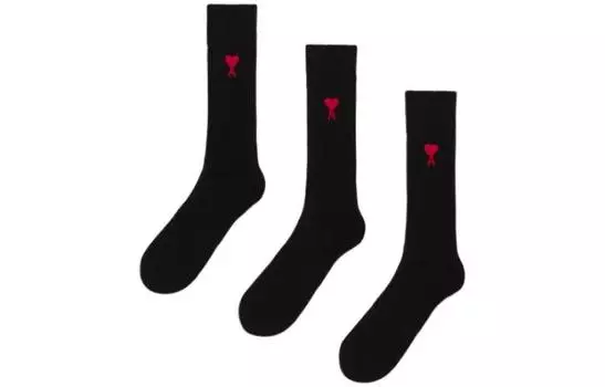 AMIPARIS Носки Ami, 3 пары, черные