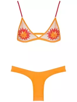Amir Slama бикини Sol с вышивкой, оранжевый
