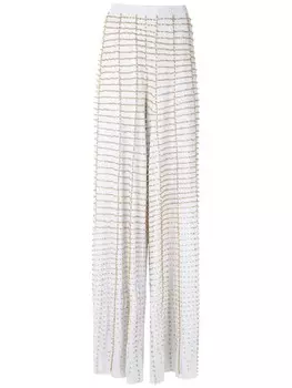 Amir Slama брюки широкого кроя с вышивкой, белый