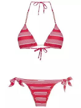 Amir Slama декорированное бикини с треугольными чашками, красный