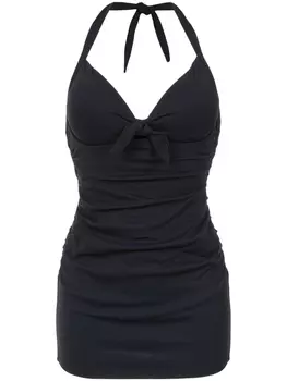 Amir Slama draped swimsuit, черный