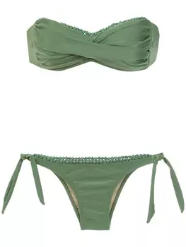 Amir Slama embroidered bikini, зеленый
